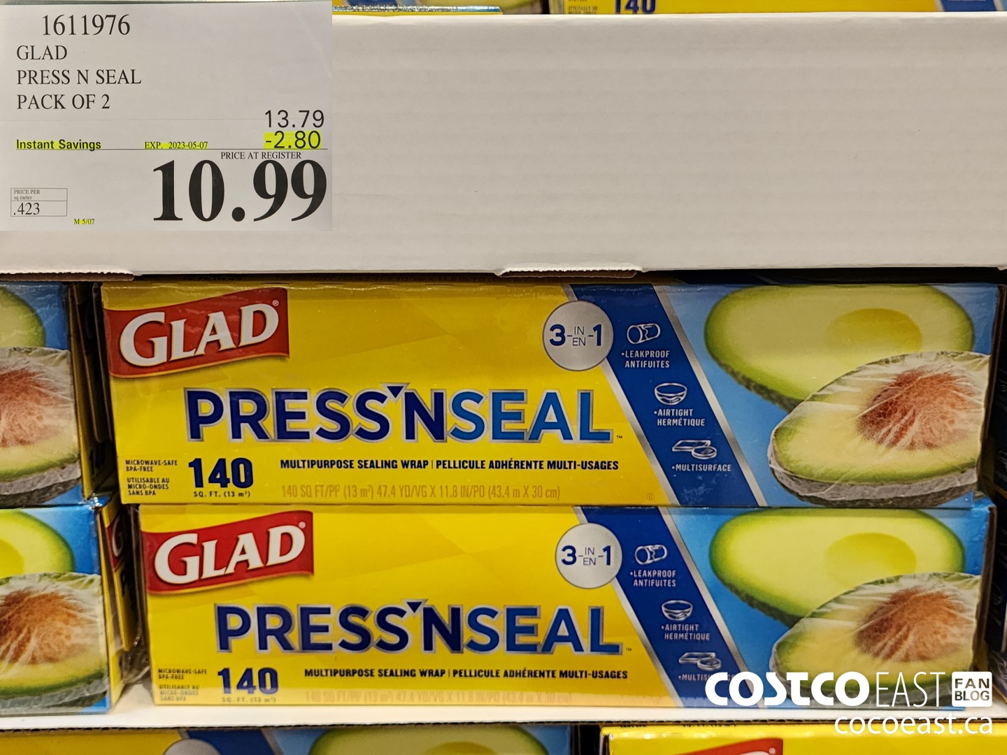 1611976 GLAD PRESS N SEAL PACK OF 2 ($2.80 INSTANT SAVINGS EXPIRES ON 2023-05-07) $10.99