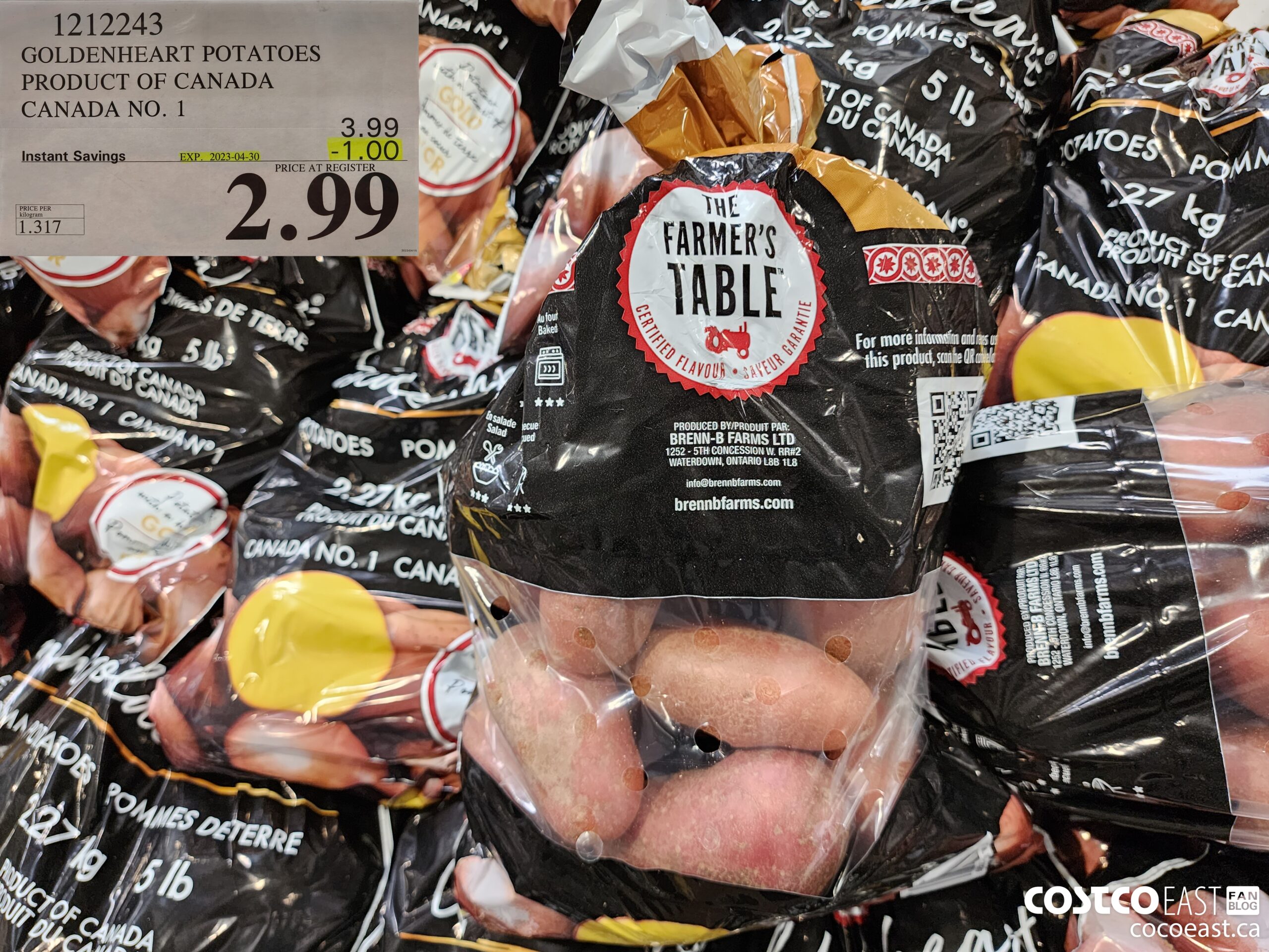 1212243 GOLDENHEART POTATOES PRODUCT OF CANADA CANADA NO. 1 ($1.00 INSTANT SAVINGS EXPIRES ON 2023-04-30) $2.99