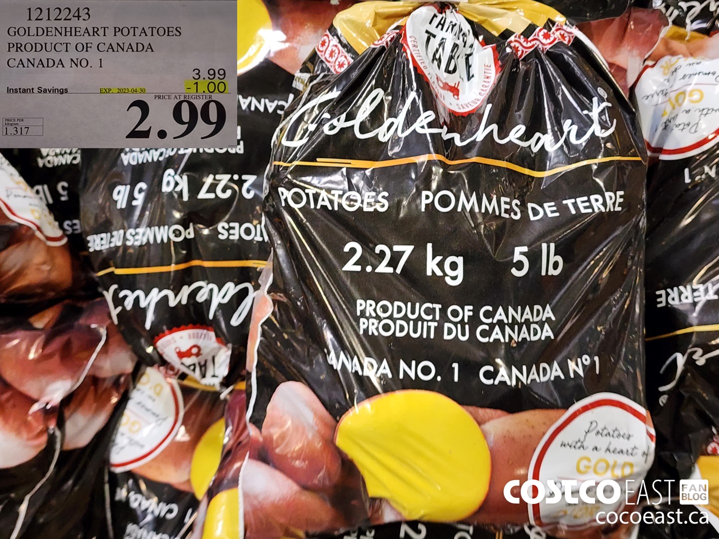 1212243 GOLDENHEART POTATOES PRODUCT OF CANADA CANADA NO. 1 ($1.00 INSTANT SAVINGS EXPIRES ON 2023-04-30) $2.99