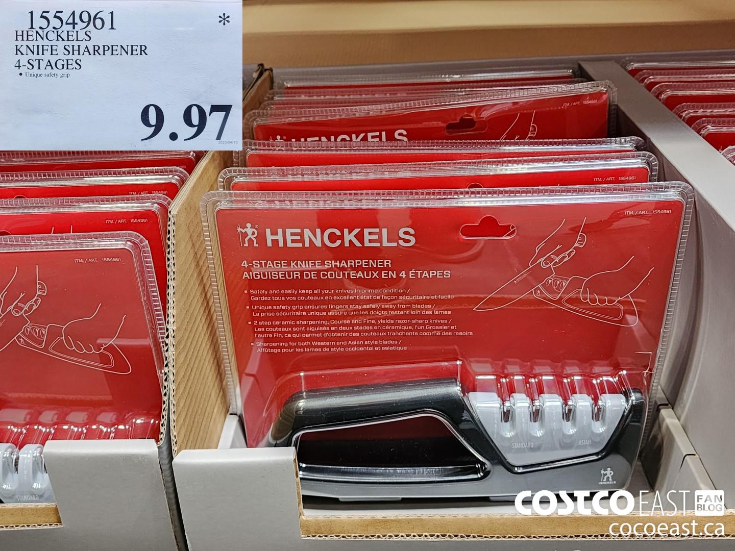 1554961 HENCKELS KNIFE SHARPENER 4-STAGES $9.97