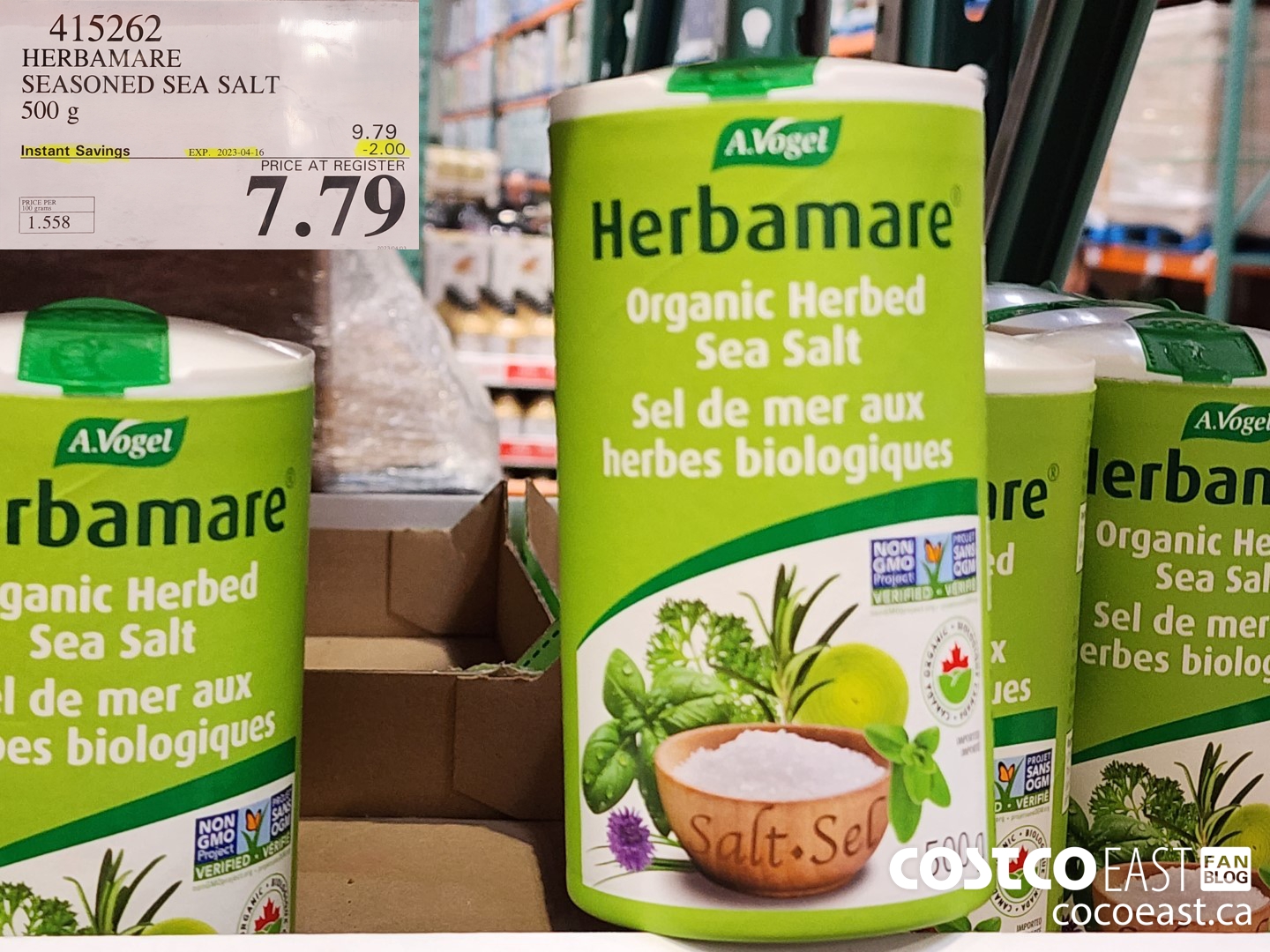 415262 HERBAMARE SEASONED SEA SALT 500 G ($2.00 INSTANT SAVINGS EXPIRES ON 2023-04-16) $7.79