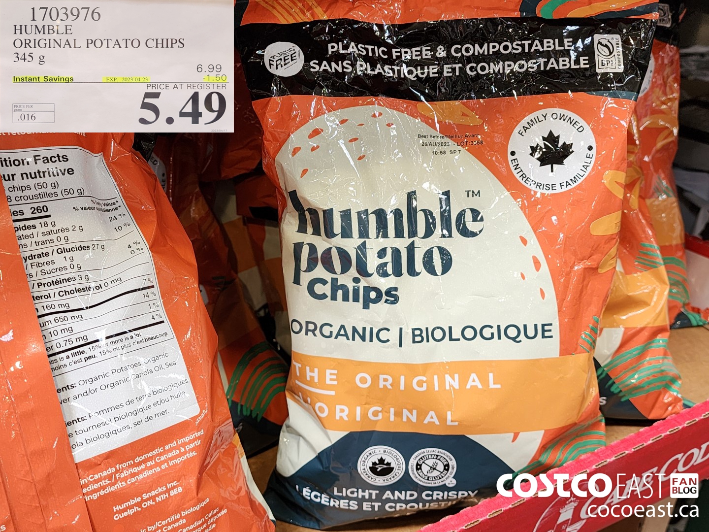 1703976 HUMBLE ORIGINAL POTATO CHIPS 345 g ($1.50 INSTANT SAVINGS EXPIRES ON 2023-04-23) $5.49