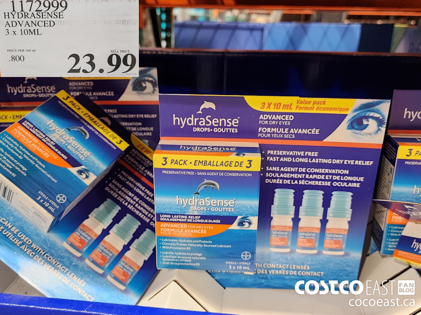 1172999 HYDRASENSE ADVANCED 3 x 10ML $23.99