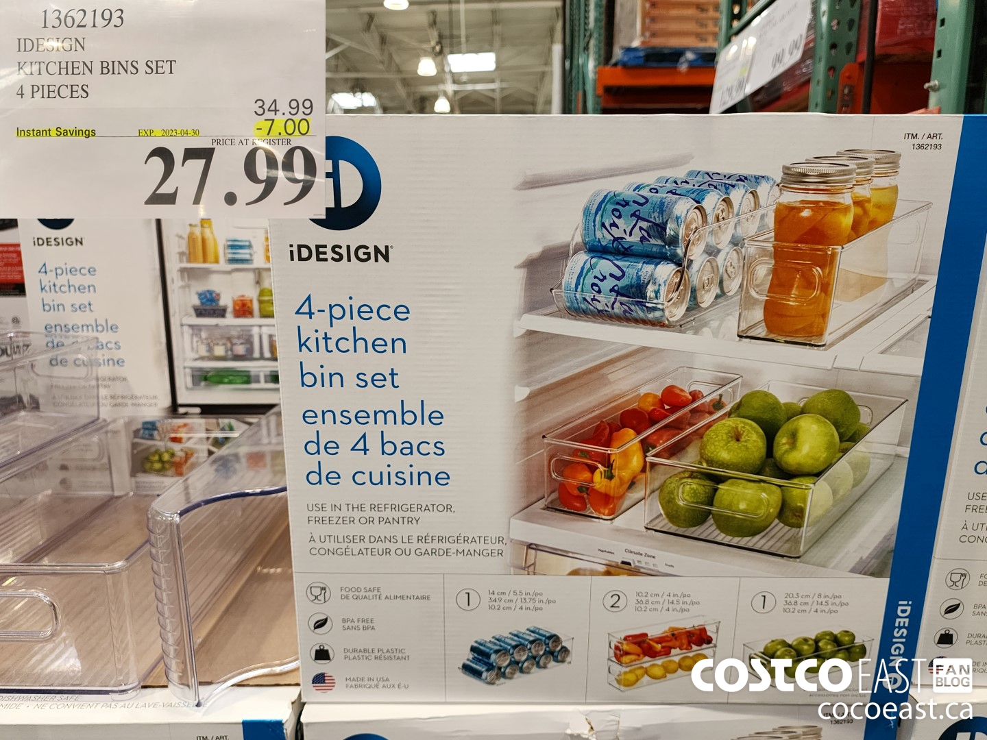1362193 IDESIGN KITCHEN BIN SET 4 PIECE ($7.00 INSTANT SAVINGS EXPIRES ON 2023-04-30) $27.99