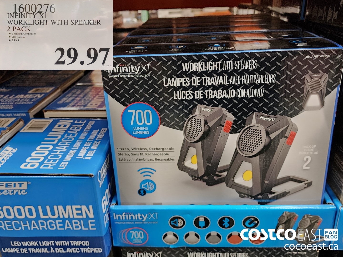 1600276 INFINITY X1 WORKLIGHT WITH SPEAKER 2 PACK $29.97