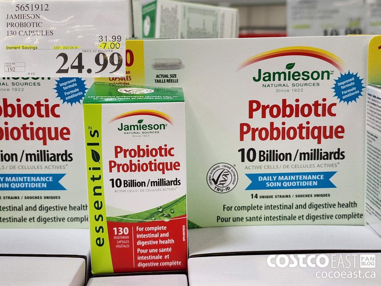 5651912 JAMIESON PROBIOTIC 130 CAPSULES ($7.00 INSTANT SAVINGS EXPIRES ON 2023-04-30) $24.99