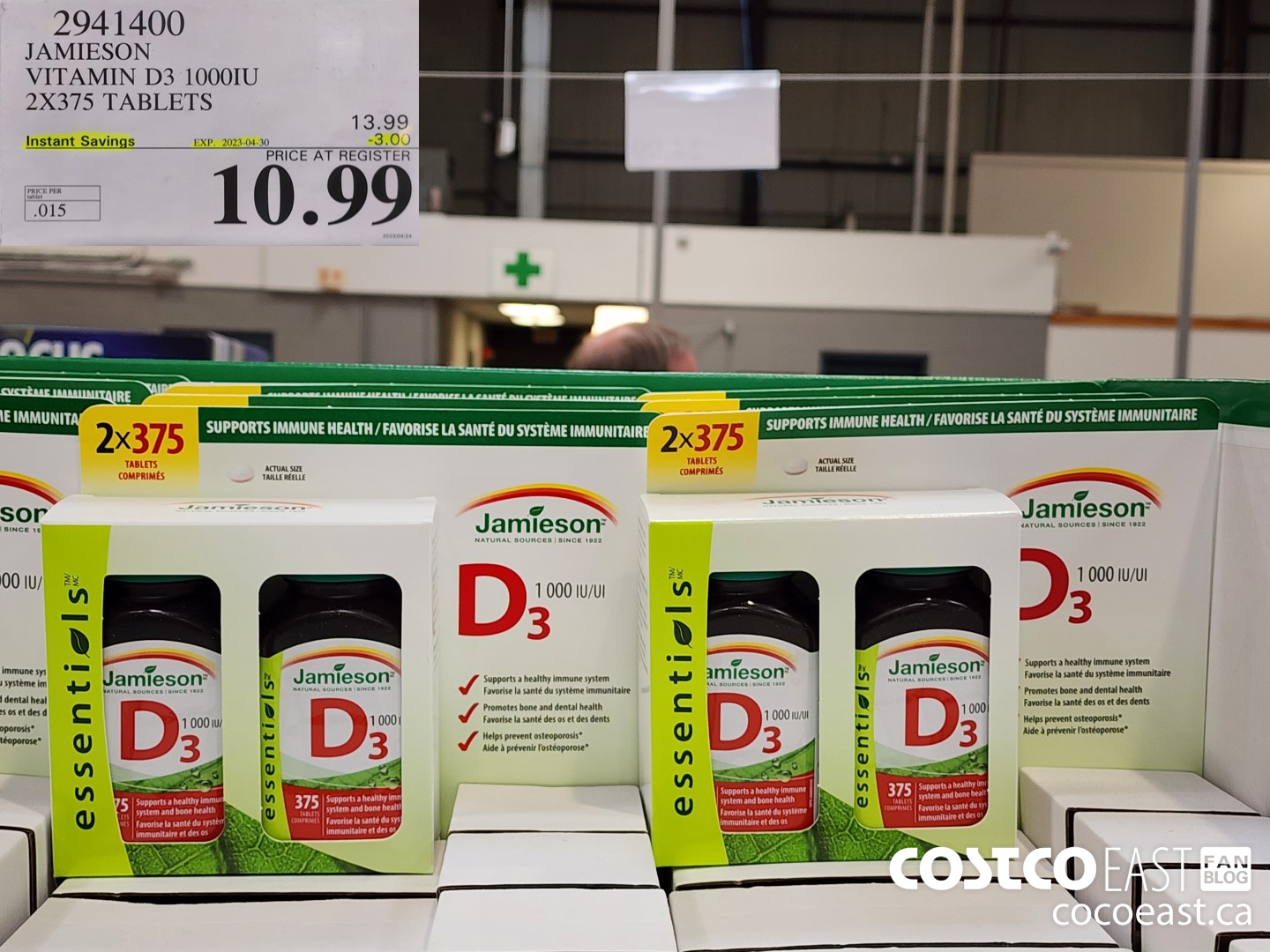 2941400 JAMIESON VITAMIN D3 1000IU 2X375 TABLETS ($3.00 INSTANT SAVINGS EXPIRES ON 2023-04-30) $10.99