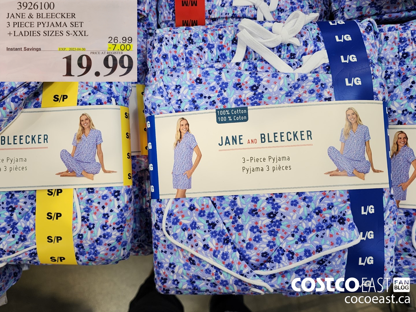 3926100 JANE & BLEECKER 3PC PJ SET + LADIES SIZES S-XXL ($7.00 INSTANT SAVINGS EXPIRES ON 2023-04-30) $19.99