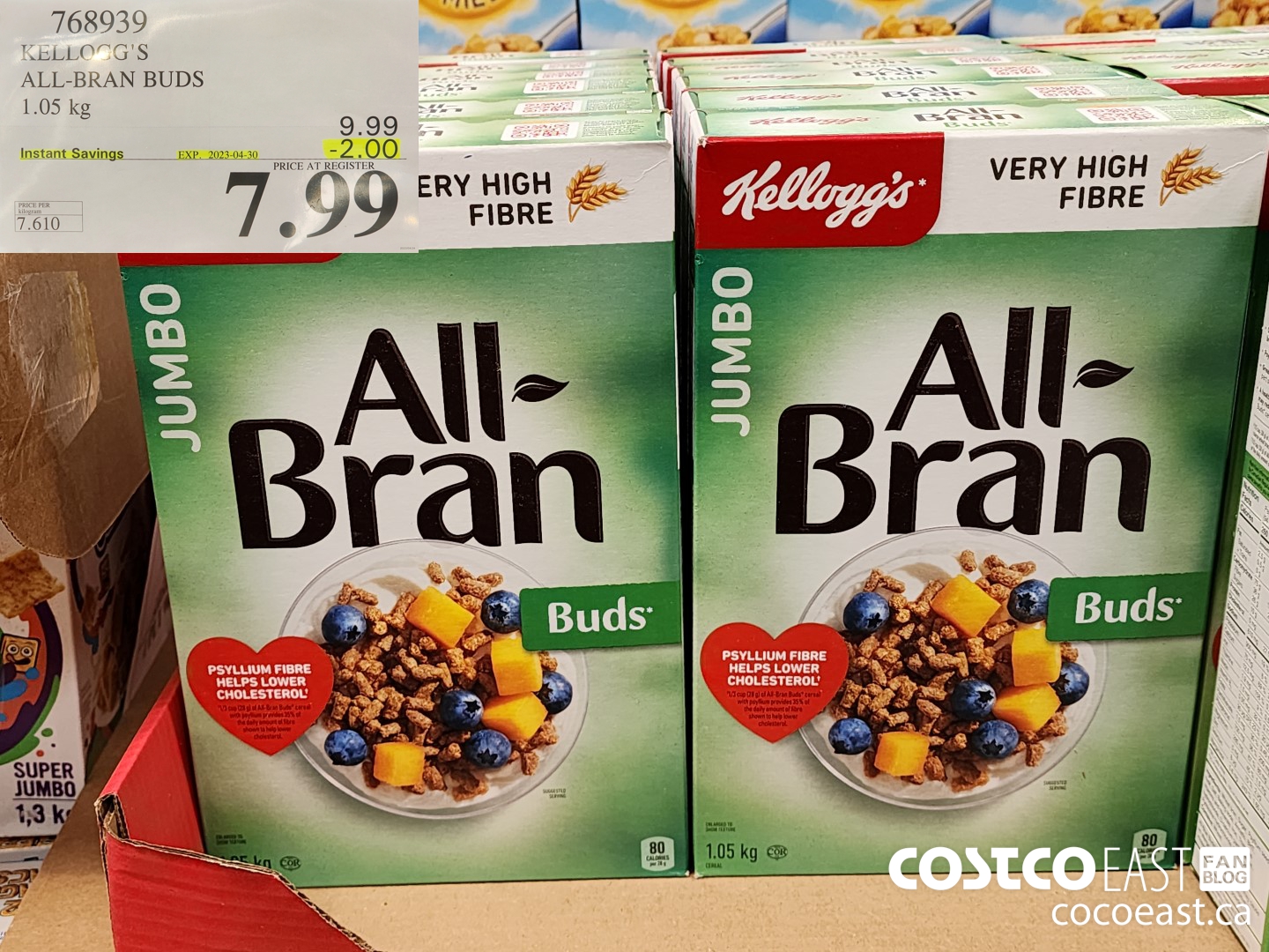 768939 KELLOGG'S ALL-BRAN BUDS 1.05 kg ($2.00 INSTANT SAVINGS EXPIRES ON 2023-04-30) $7.99