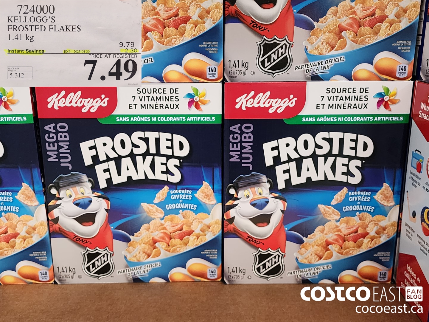 724000 KELLOGG'S FROSTED FLAKES 1.41 kg ($2.30 INSTANT SAVINGS EXPIRES ON 2023-04-30) $7.49