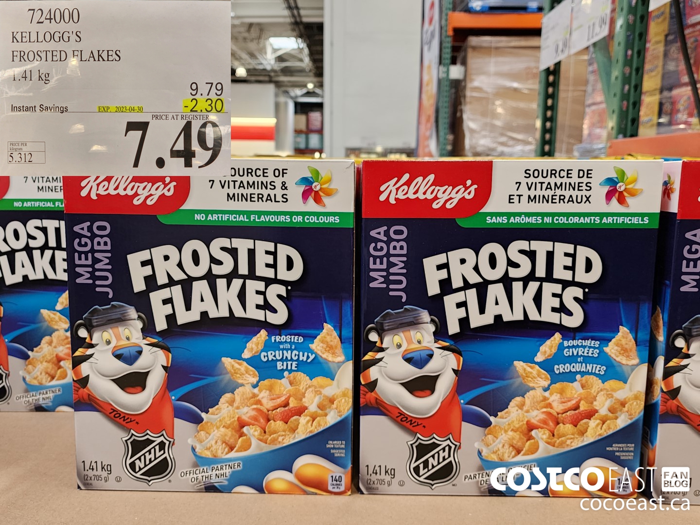 724000 KELLOGG'S FROSTED FLAKES 1.41 kg ($2.30 INSTANT SAVINGS EXPIRES ON 2023-04-30) $7.49