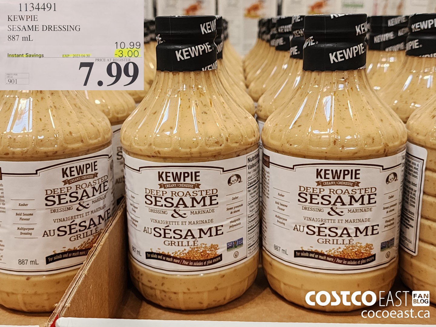 1134491 KEWPIE SESAME DRESSING 887 ML ($3.00 INSTANT SAVINGS EXPIRES ON 2023-04-30) $7.99