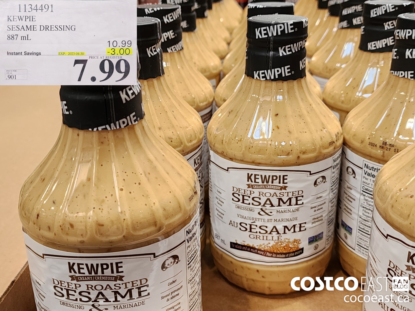 1134491 KEWPIE SESAME DRESSING 887 ML ($3.00 INSTANT SAVINGS EXPIRES ON 2023-04-30) $7.99