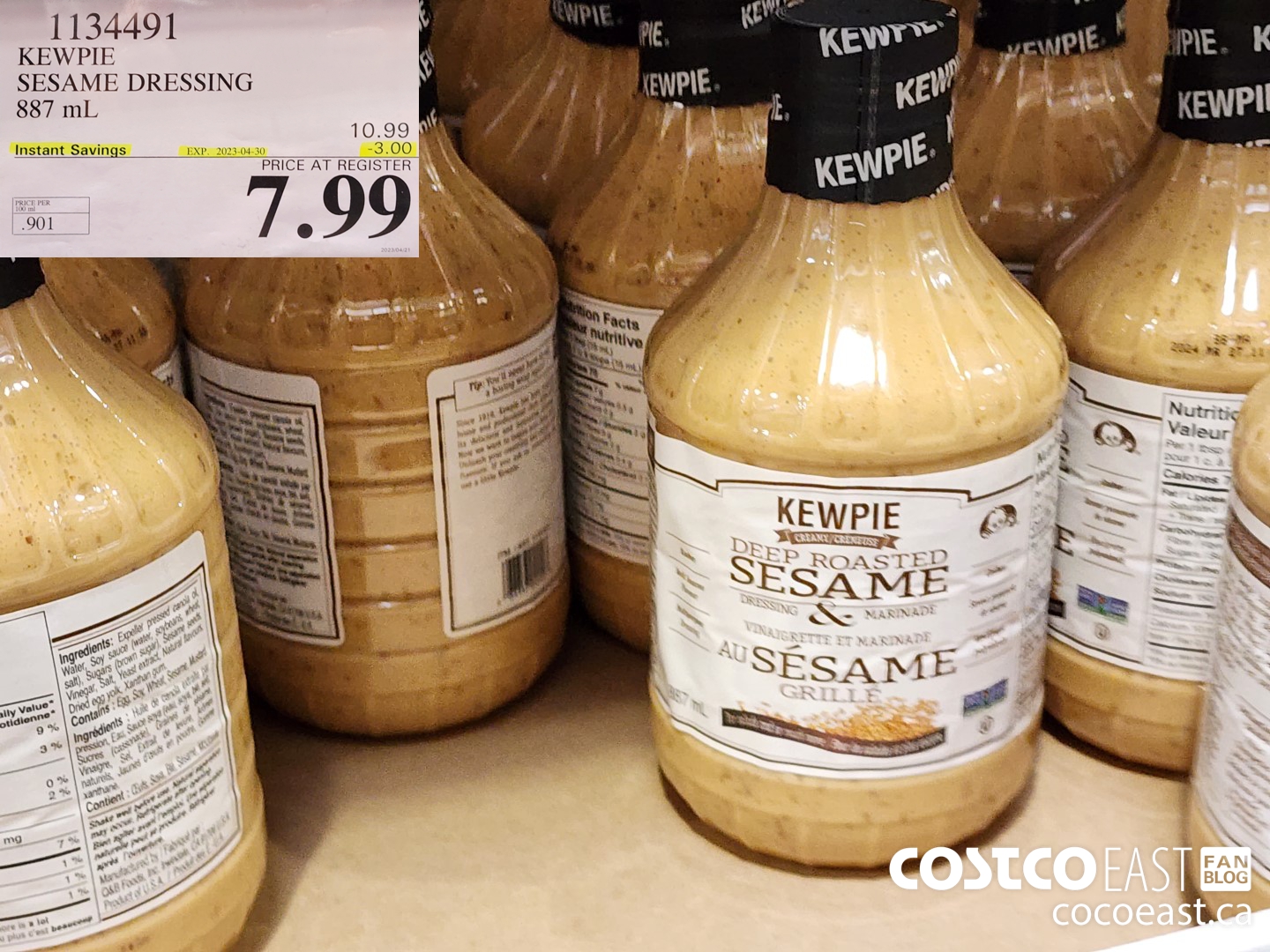 1134491 KEWPIE SESAME DRESSING 887 ML ($3.00 INSTANT SAVINGS EXPIRES ON 2023-04-30) $7.99