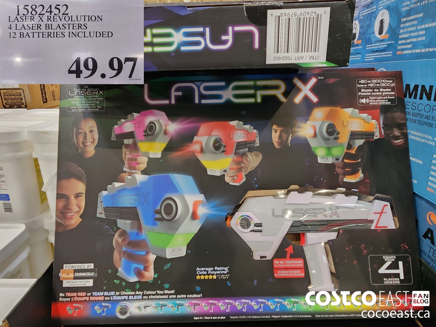 1582452 LASER X REVOLUTION 4 LASER BLASTERS 12 BATTERIES INCLUDED $49.97