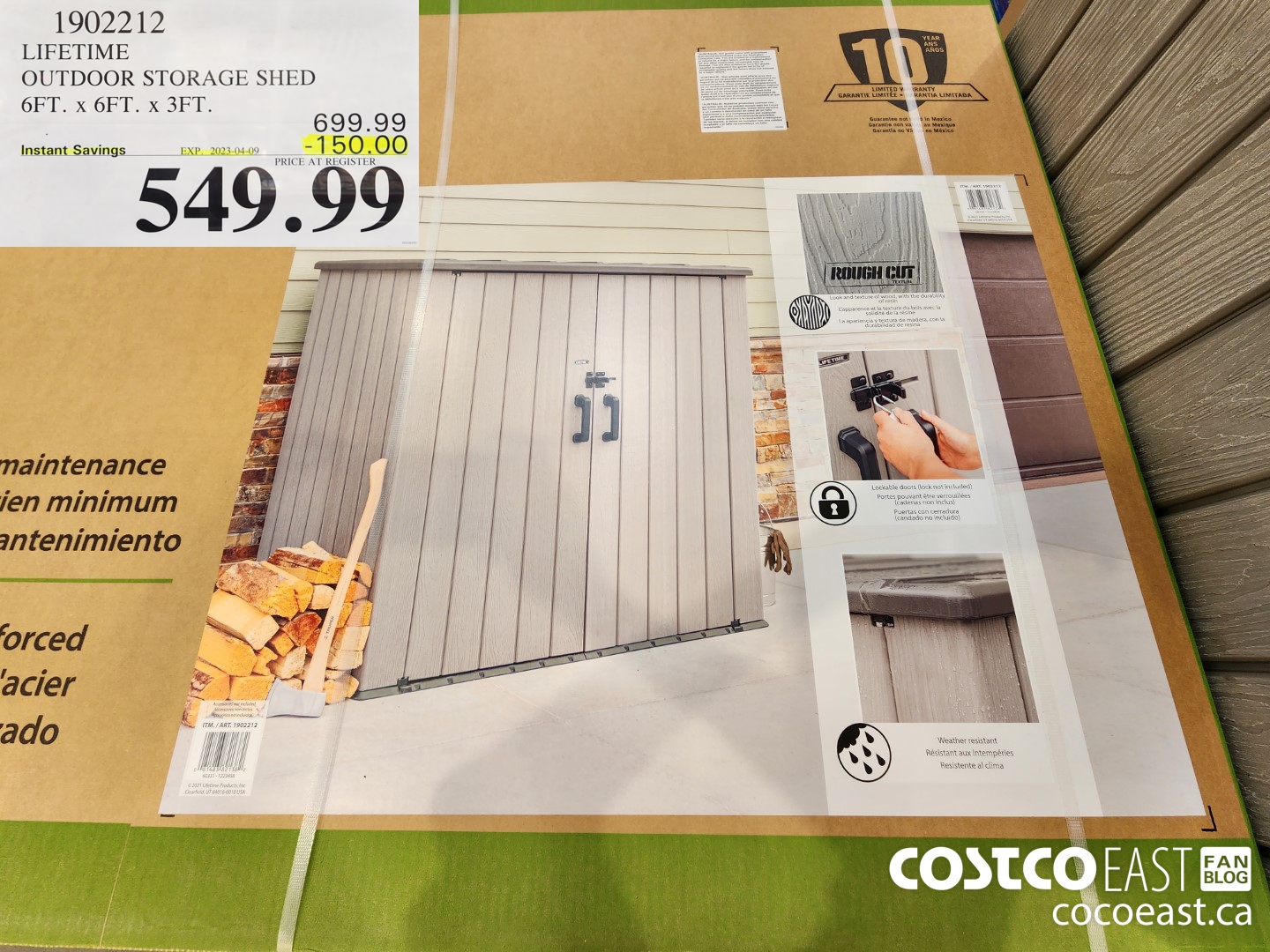 1902212 LIFETIME UTILITY SHED ($150.00 INSTANT SAVINGS EXPIRES ON 2023-04-09) $549.99