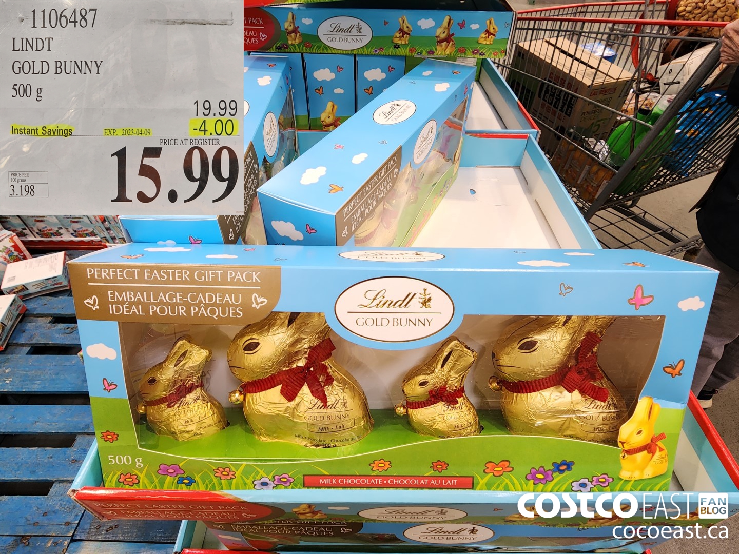 1106487 LINDT GOLD BUNNY 500g ($4.00 INSTANT SAVINGS EXPIRES ON 2023-04-09) $15.99
