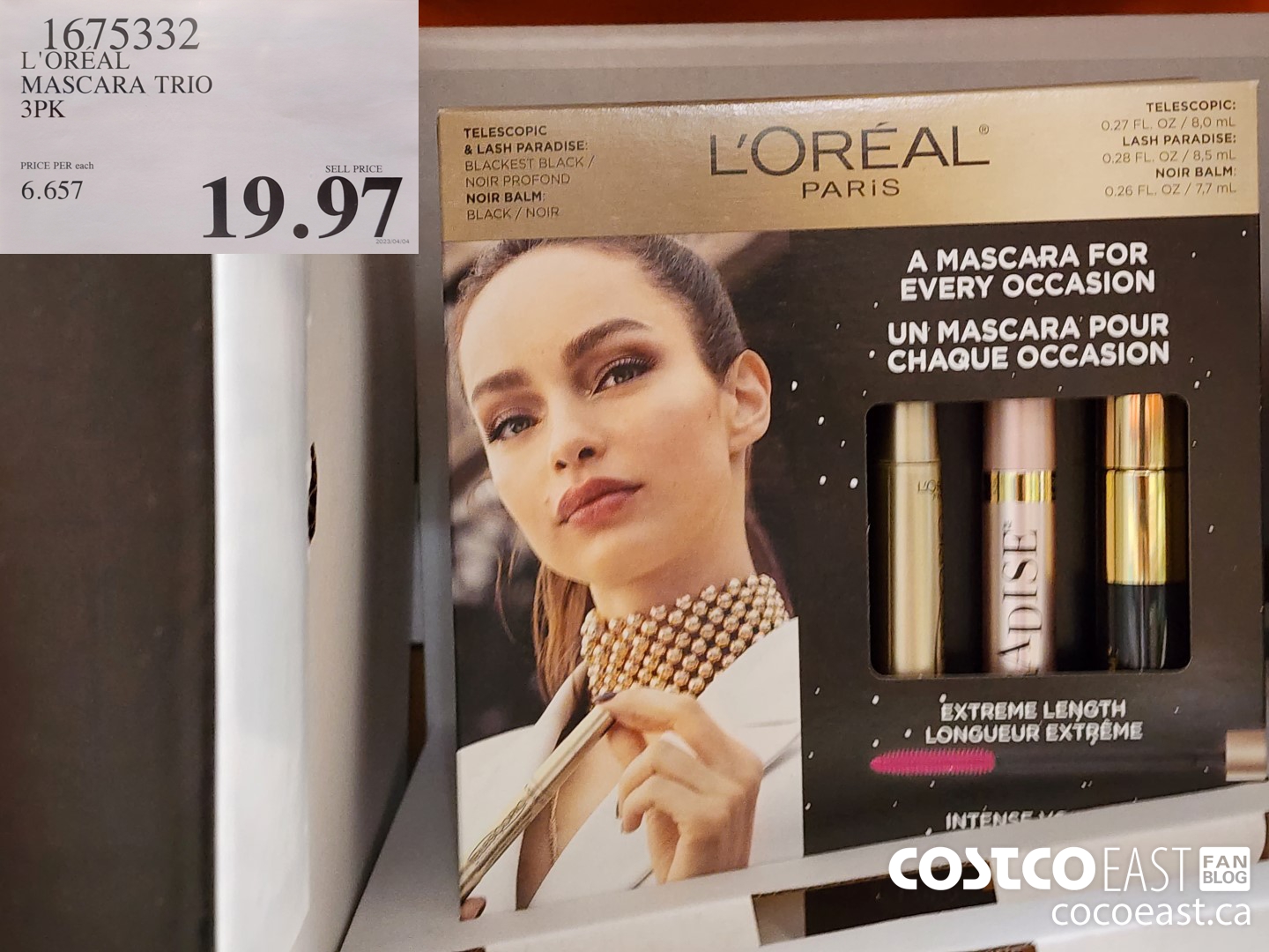 1675332 L'OREAL MASCARA TRIO 3PK $19.97