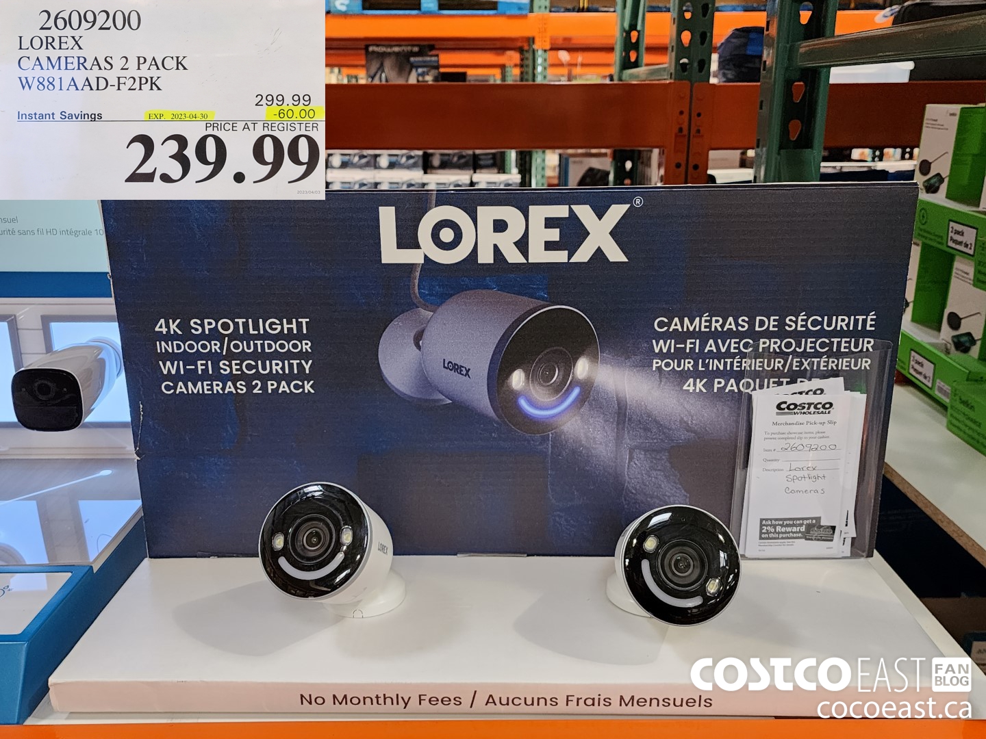 2609200 LOREX CAMERAS 2 PACK W881AAD-F2PK ($60.00 INSTANT SAVINGS EXPIRES ON 2023-04-30) $239.99