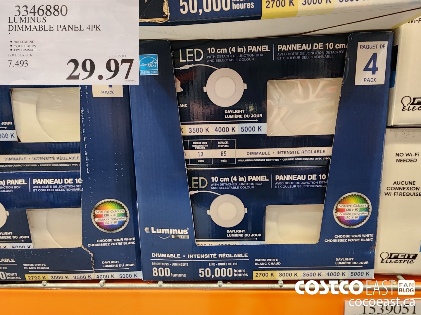 3346880 LUMINUS LED DIMMABLE PANEL 4 PK $29.97