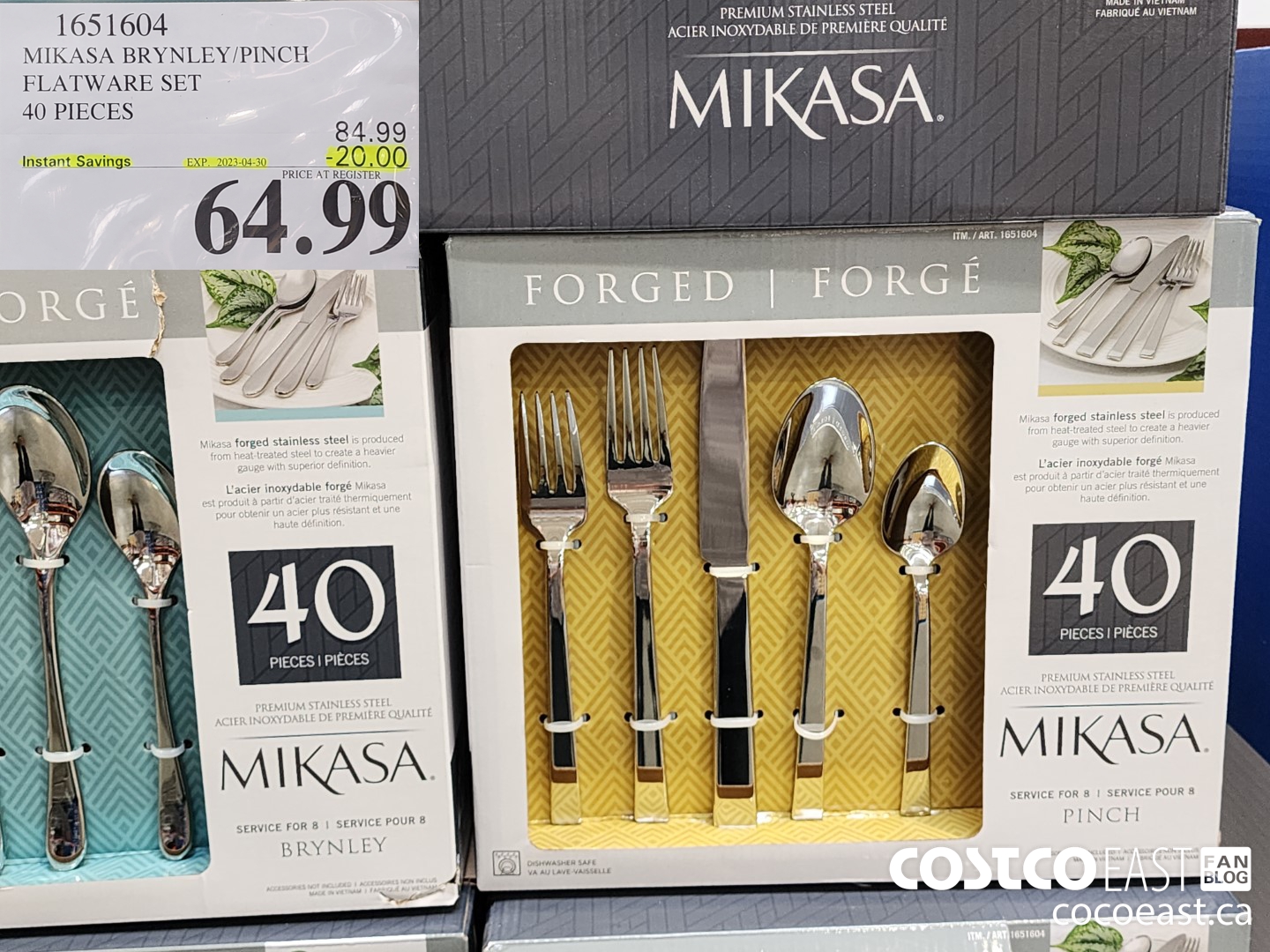 1651604 MIKASA BRYNLEY/PINCH FLATWARE SET 40 PIECES ($20.00 INSTANT SAVINGS EXPIRES ON 2023-04-30) $64.99
