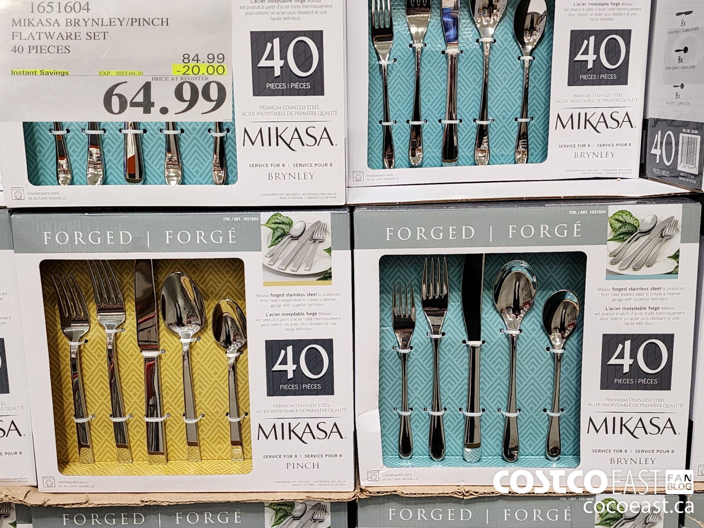 1651604 MIKASA BRYNLEY/PINCH FLATWARE SET 40 PIECES ($20.00 INSTANT SAVINGS EXPIRES ON 2023-04-30) $64.99