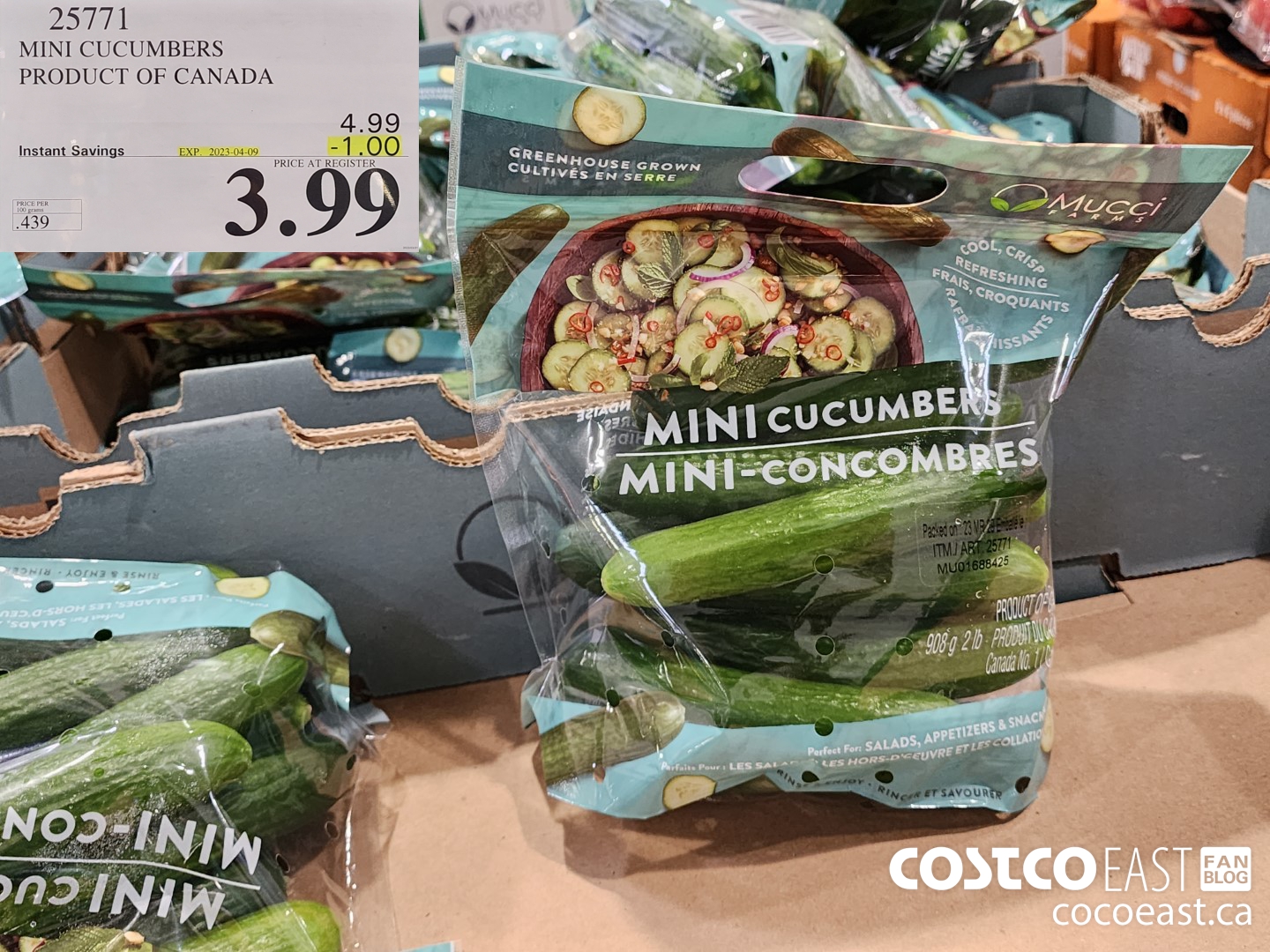 25771 MINI CUCUMBERS PRODUCT OF CANADA ($1.00 INSTANT SAVINGS EXPIRES ON 2023-04-09) $3.99