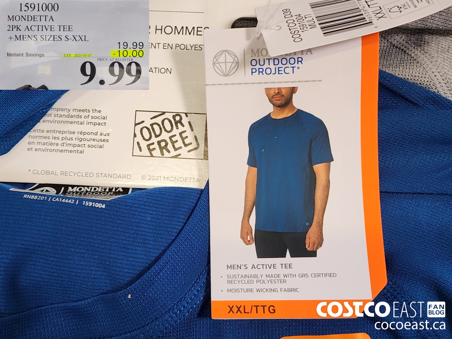 1591000 MONDETTA 2PK ACTIVE TEE + MENS SIZES S-XXL ($10.00 INSTANT SAVINGS EXPIRES ON 2023-05-07) $9.99
