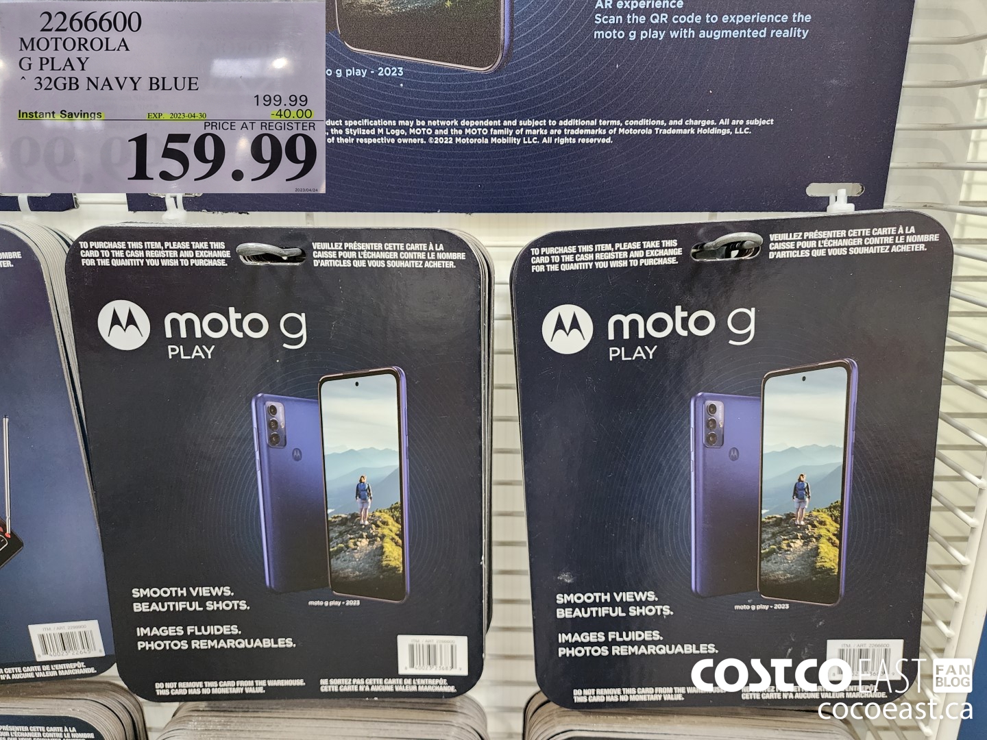 2266600 MOTOROLA G PLAY 32GB NAVY BLUE ($40.00 INSTANT SAVINGS EXPIRES ON 2023-04-30) $159.99