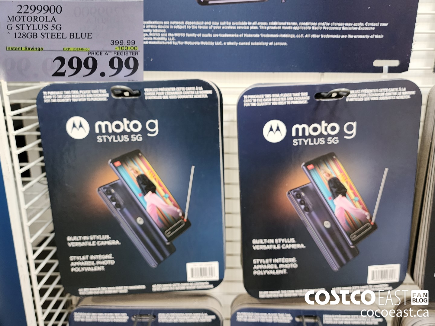 2299900 MOTO G STYLUS 5C 128 GB STEEL BLUE ($50.00 INSTANT SAVINGS EXPIRES ON 2023-04-30) $349.99