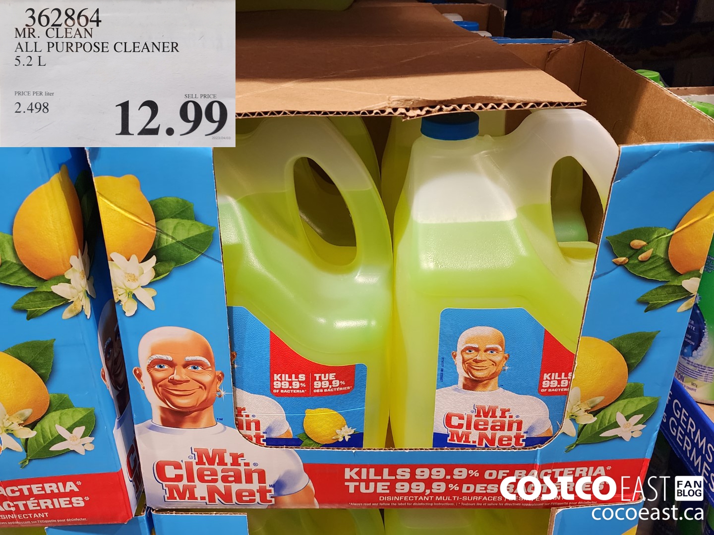 362864 MR. CLEAN ALL PURPOSE CLEANER 5.2 L $12.99