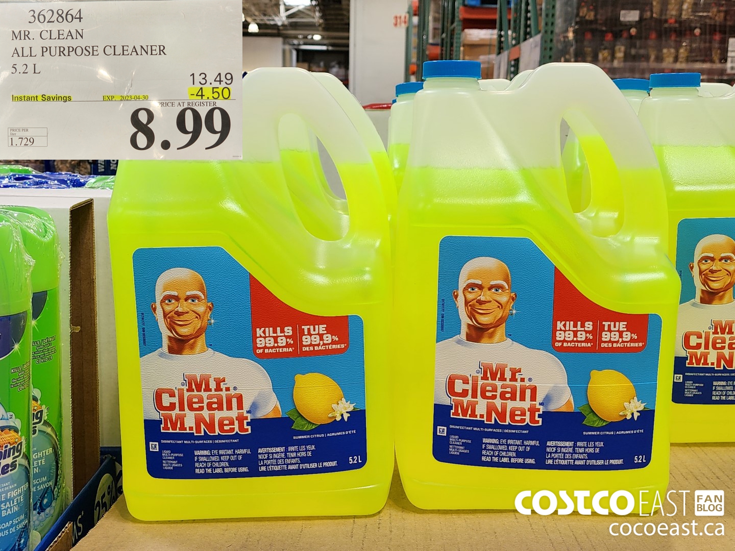362864 MR. CLEAN ALL PURPOSE CLEANER 5.2 L ($4.50 INSTANT SAVINGS EXPIRES ON 2023-04-30) $8.99