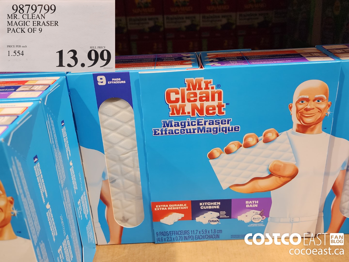 9879799 MR. CLEAN MAGIC ERASER pack of 9 $13.99