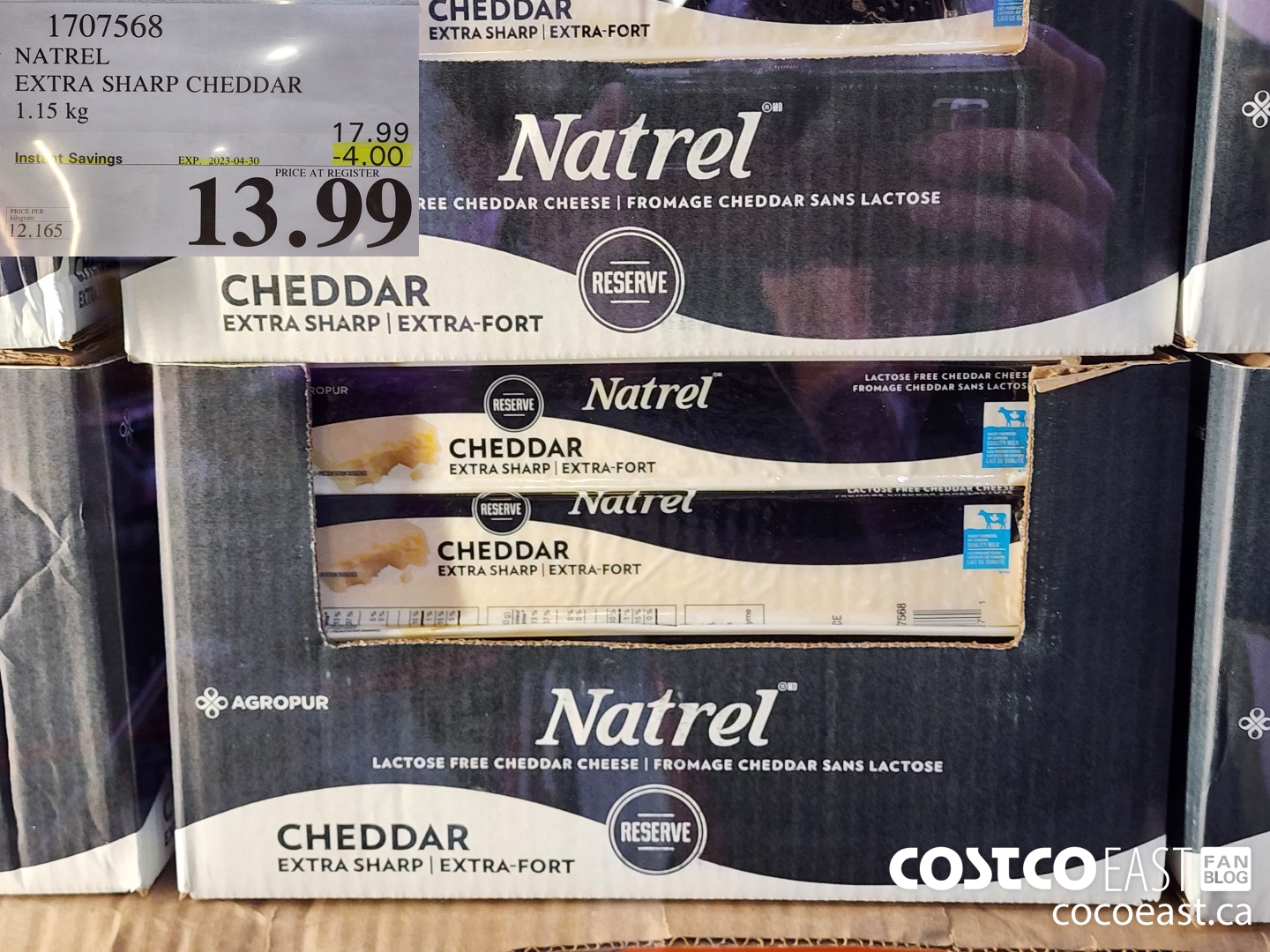 1707568 NATREL EXTRA SHARP CHEDDAR 1.15 kg ($4.00 INSTANT SAVINGS EXPIRES ON 2023-04-30) $13.99