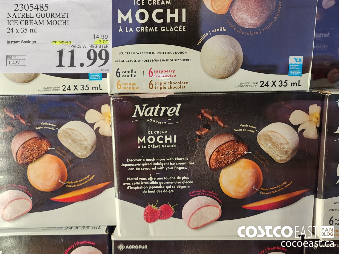 2305485 NATREL GOURMET ICE CREAM MOCHI 24 x 35 ml ($3.00 INSTANT SAVINGS EXPIRES ON 2023-04-09) $11.99