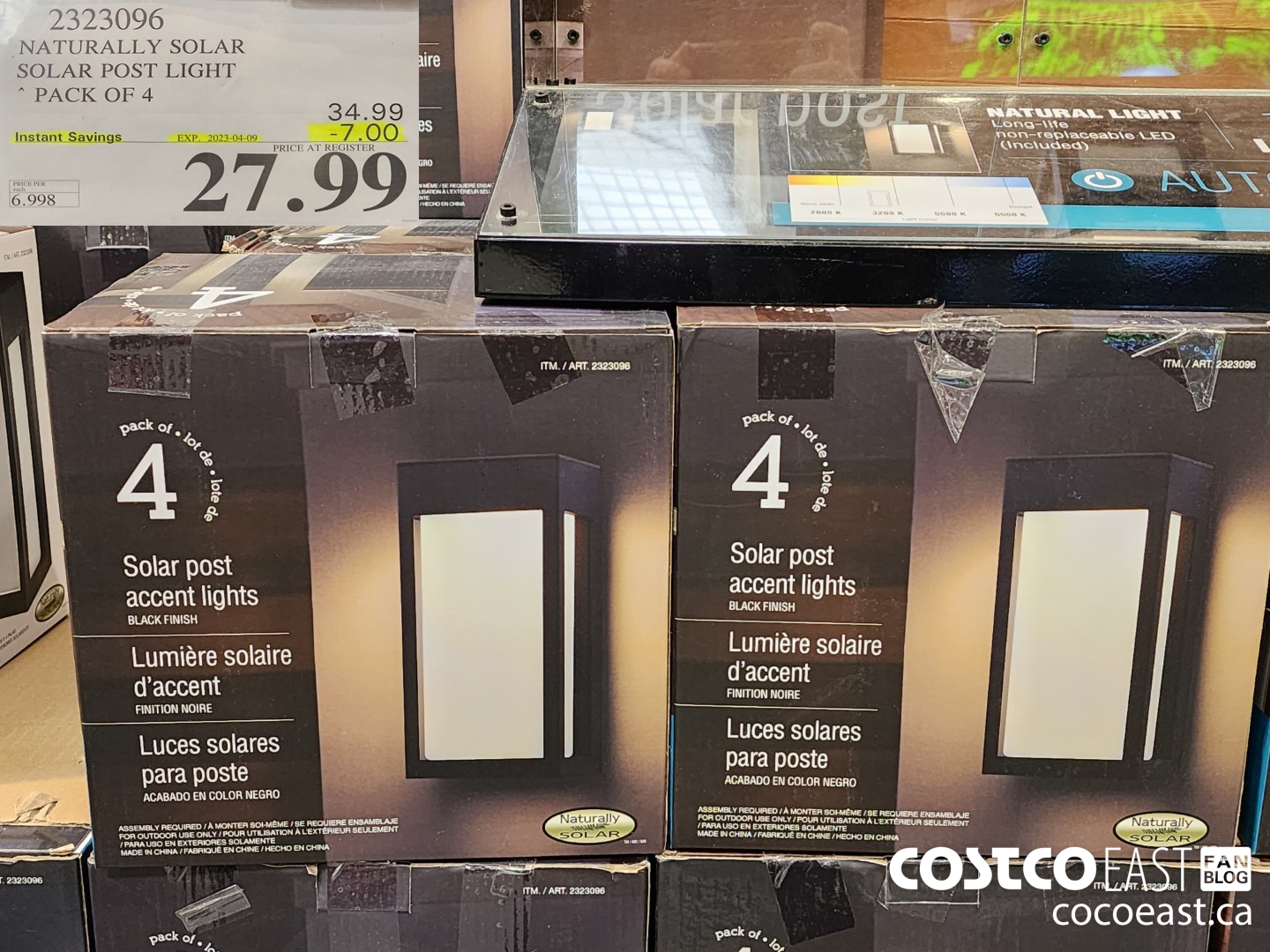 2323096 NATURALLY SOLAR SOLAR POST LIGHT ~ PACK OF 4 ($7.00 INSTANT SAVINGS EXPIRES ON 2023-04-09) $27.99