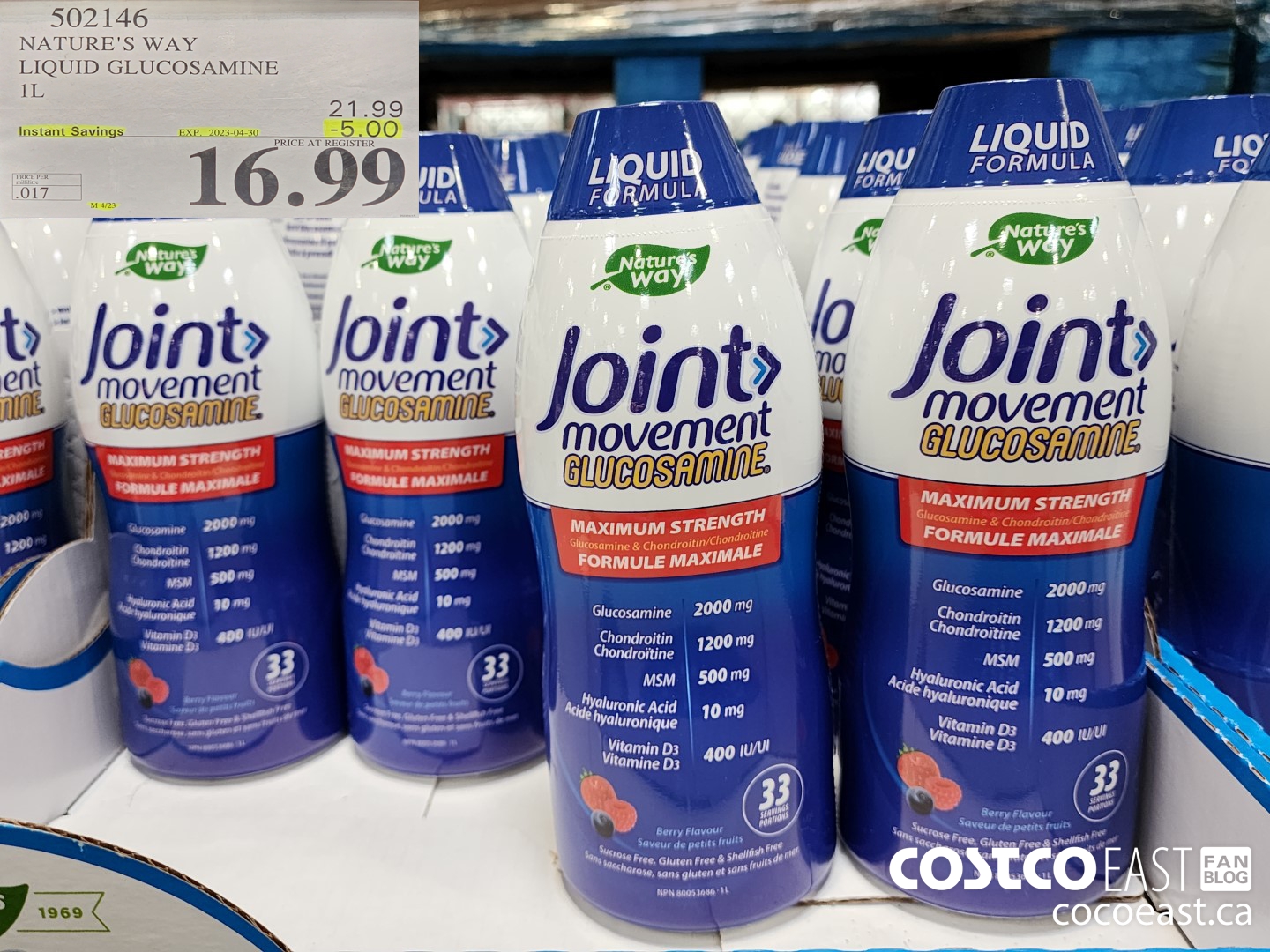 502146 NATURE'S WAY LIQUID GLUCOSAMINE 1L ($5.00 INSTANT SAVINGS EXPIRES ON 2023-04-30) $16.99