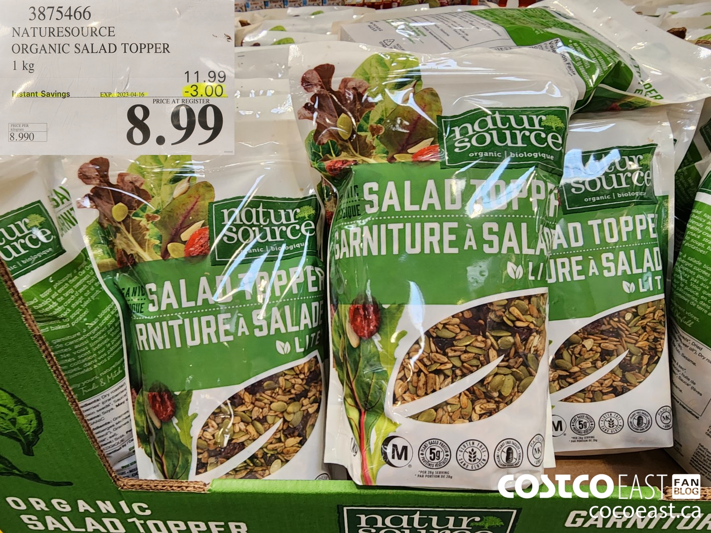 3875466 NATURSOURCE SALAD TOPPER ORGANIC 1 KG ($3.00 INSTANT SAVINGS EXPIRES ON 2023-04-16) $8.99
