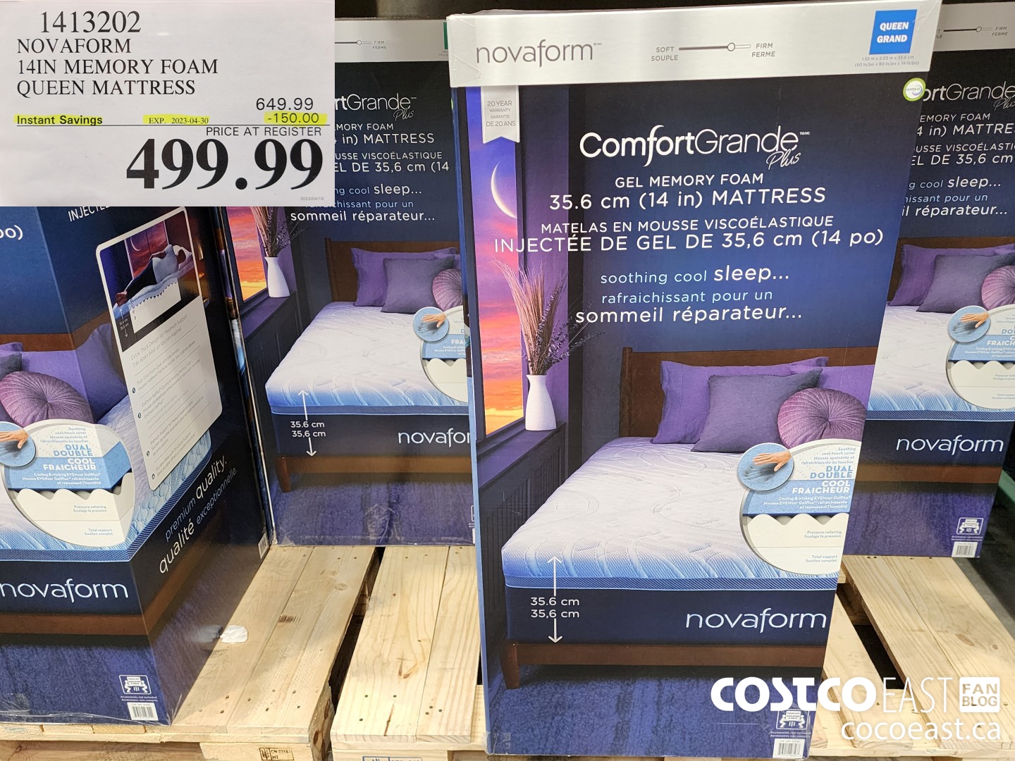 1413202 NOVAFORM 14IN MEMORY FOAM QUEEN MATTRESS ($150.00 INSTANT SAVINGS EXPIRES ON 2023-04-30) $499.99