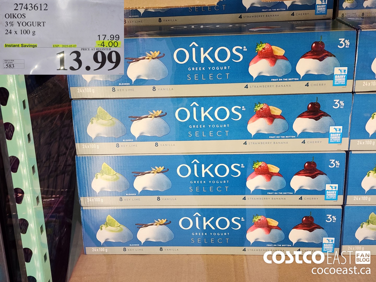 2743612 OIKOS 3% YOGURT 24 x 100g ($4.00 INSTANT SAVINGS EXPIRES ON 2023-05-07) $13.99