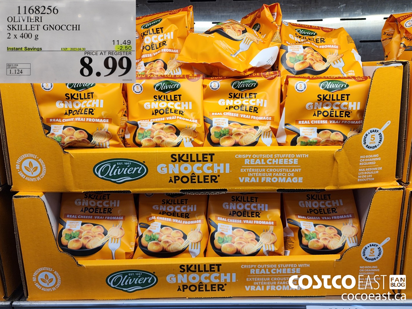 1168256 OLIVIERI SKILLET GNOCCHI 2 x 400 ($2.50 INSTANT SAVINGS EXPIRES ON 2023-04-30) $8.99