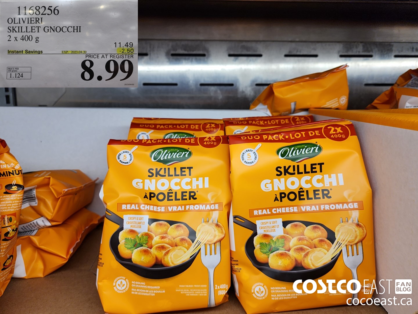 1168256 OLIVIERI SKILLET GNOCCHI 2 x 400 ($2.50 INSTANT SAVINGS EXPIRES ON 2023-04-30) $8.99