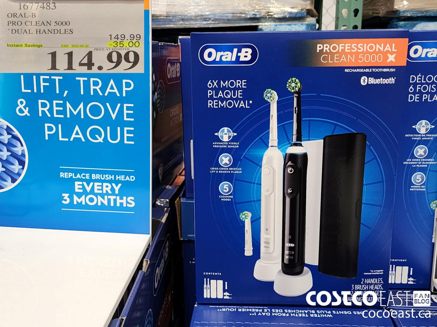 1677483 ORAL-B PRO CLEAN 5000 DUAL HANDLES ($35.00 INSTANT SAVINGS EXPIRES ON 2023-04-30) $119.99