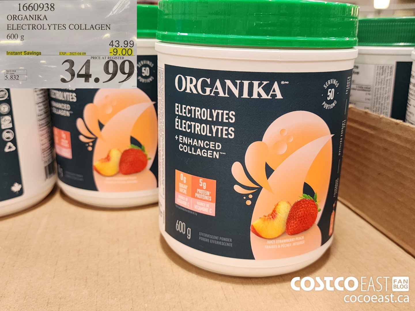 1660938 ORGANIKA ELECTROLYTES COLLAGEN 600 g ($9.00 INSTANT SAVINGS EXPIRES ON 2023-04-09) $34.99