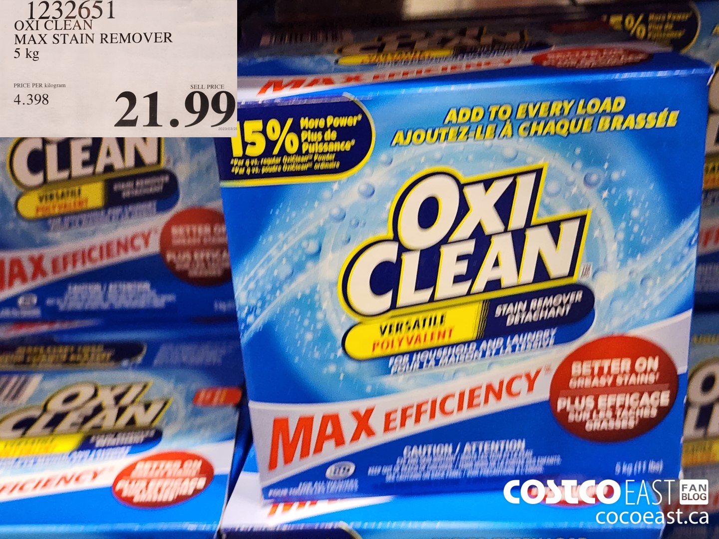1232651 OXI CLEAN MAX STAIN REMOVER 5 KG $21.99
