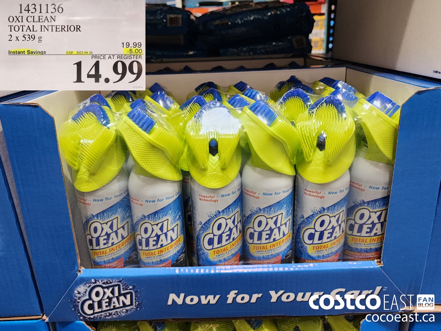1431136 OXI CLEAN TOTAL INTERIOR 2 X 539 G ($5.00 INSTANT SAVINGS EXPIRES ON 2023-04-16) $14.99