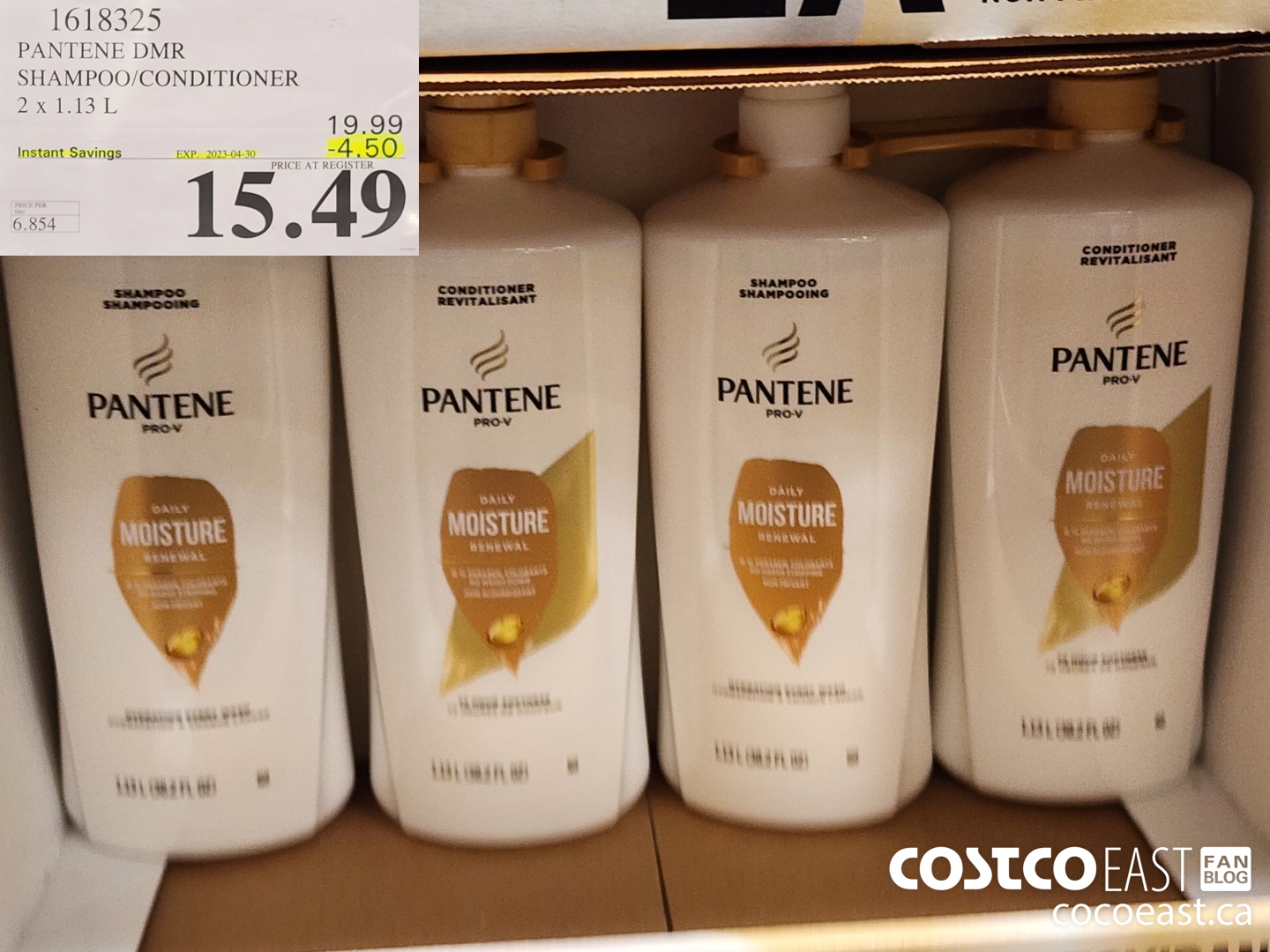 1618325 PANTENE DMR SHAMPOO/CONDITIONER 2 x 1.13L ($4.50 INSTANT SAVINGS EXPIRES ON 2023-04-30) $15.49