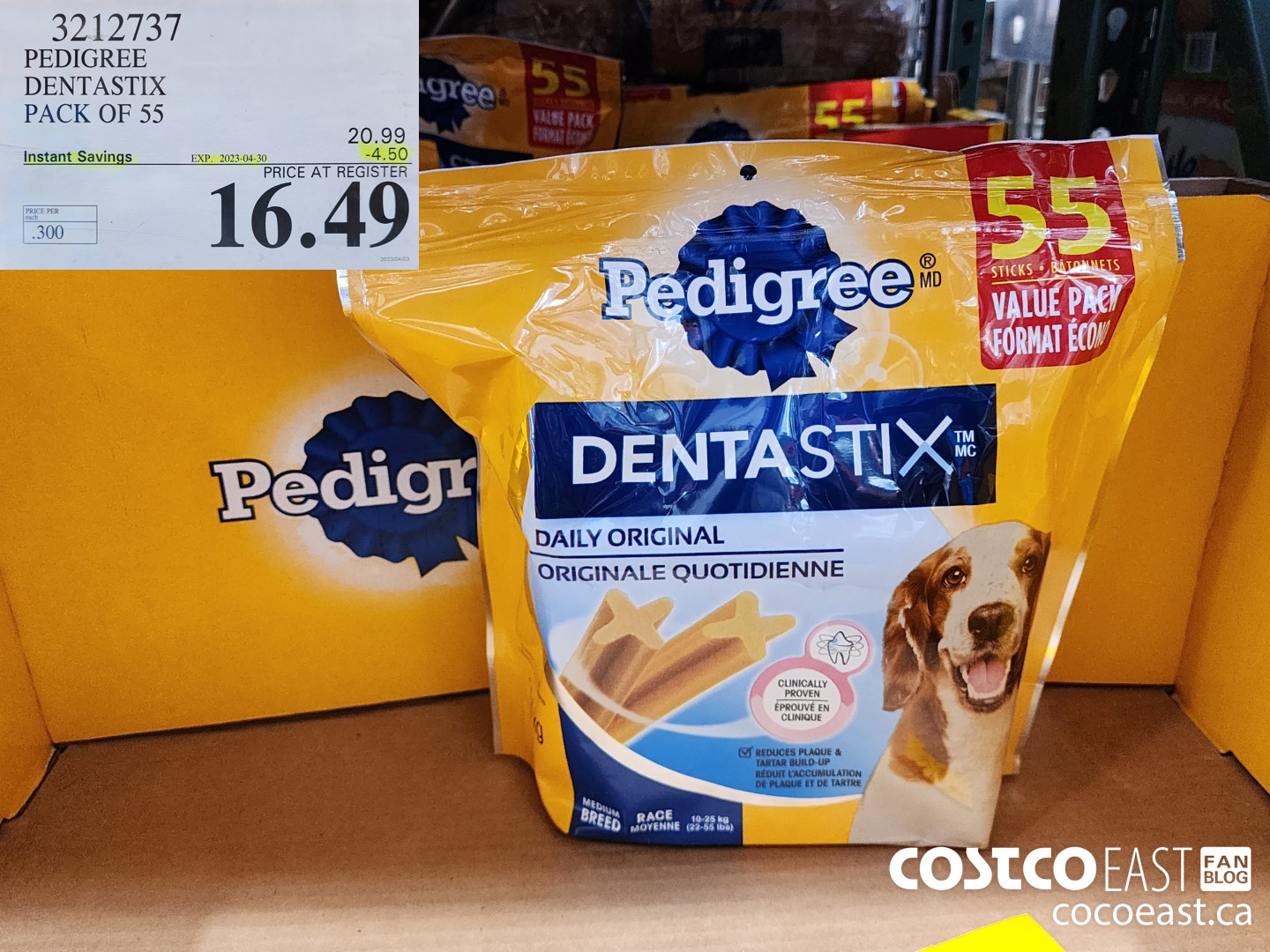 3212737 PEDIGREE DENTASTIX pack of 55 20230-4030 ($4.50 INSTANT SAVINGS) $16.49