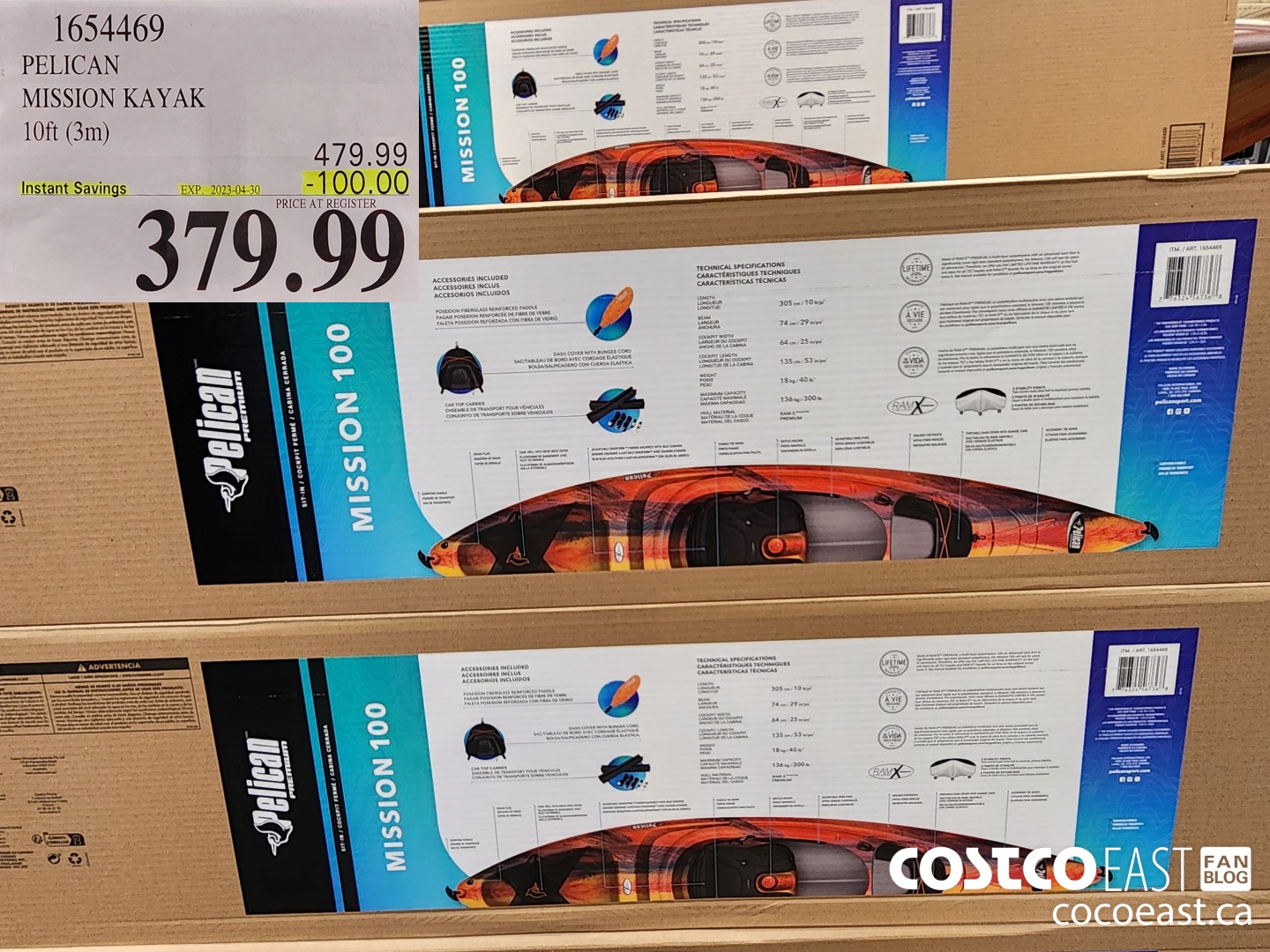 1654469 PELICAN MISSION KAYAK ($100.00 INSTANT SAVINGS EXPIRES ON 2023-04-30) $379.99