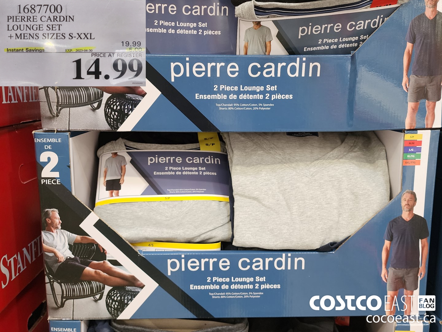 1687700 PIERRE CARDIN LOUNGE SET +MENS SIZES S-XXL ($5.00 INSTANT SAVINGS EXPIRES ON 2023-04-30) $14.99